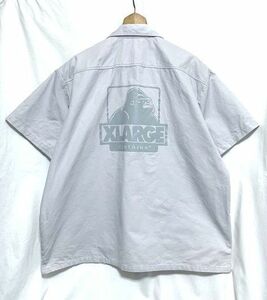 ☆21SS 美品　XLARGE エクストララージ　S/S OG WORK SHIRT　OGロゴプリント ワークシャツ グレー L