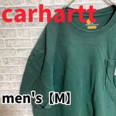 F2495【carhartt】胸ポケットシンプル半袖Tシャツ【M】グリーン