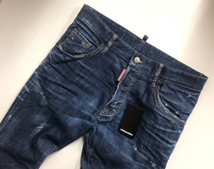 DSQUARED2 CROPPED FLARE JEAN S71LB0555　48　MADE IN ITALY　STRETCH DENIM JEANS　未使用 訳あり ブルーウォッシュ ストレッチデニム