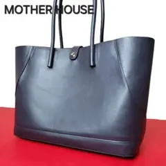 MOTHER HOUSE トートバッグ 肩掛け レザー ネイビー