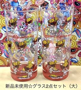 即決☆ヒスミニ☆正規品☆新品☆コップ☆2点セット☆赤☆大☆グラス☆食器☆ガラス☆ヒステリックミニ☆HYSTERICMINI