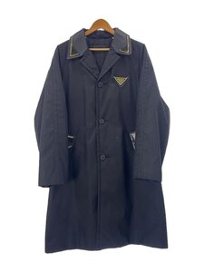 PRADA◆ステンカラーコート/L/ナイロン/BLK/20AW/RE-NYRON/ラバープレート/左ポケット剥がれあ