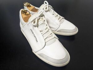 美品 使用回数少 ヴィトン 8 LOUIS VUITTON ♯GO0133 比翼レースアップ オフホワイト コンビレザースニーカー 8693