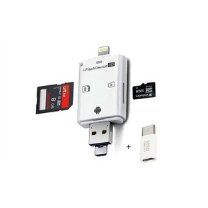 携帯用カードリーダー SD/TF　対応 iOS・Android・PC用 写真/ビデオ/音楽転送 microusbカードリーダー