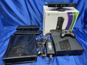 ジャンク 動作未確認 XBOX360ｓ　薄型 本体 2台（ 箱付き１台+本体のみ１台）+キネクト３個 セット　K