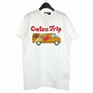 ディースクエアード DSQUARED2 cool caten trip クール ケイティン トリップ Tシャツ カットソー 半袖 プリント クルーネック M