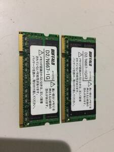 中古品 バッファロー BUFFALO DDR2 PC2-667 2GB(1G*2) 現状品