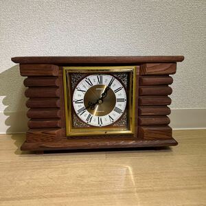 置時計 アンティーク 時計 レトロ インテリア 昭和レトロ　シチズン 置き時計 木製　電池式時計