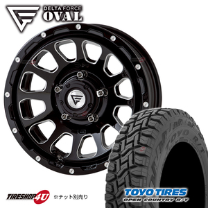 4本セット DELTA FORCE OVAL 16x6.0J 5/139.7 -5 BSM TOYO OPEN COUNTRY R/T 215/70R16 ブラックレター ジムニーシエラ JB74 JB43