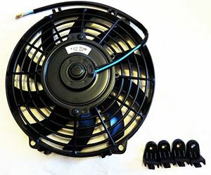 mind items 9インチ 汎用 電動ファン 薄型 プル式 吸風式 12V 自動