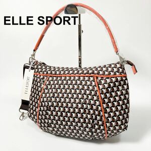 新品 ELLE SPORT エルスポーツ 2wayショルダーバッグ ハンドバッグ ナイロン 総柄 レディース B52413-74