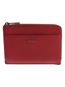 FURLA◆カードケース/-/RED/無地/レディース