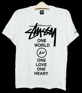 超激レア！新品タグ付き！STUSSY ステューシー×fragment藤原ヒロシ/2011東日本大震災チャリティー限定コラボTシャツ S ホワイト デッド