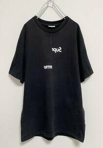 送料230円〜 一部難あり Supreme x コムデギャルソン 2018AW コラボ Split Box Logo Tee スプリットボックスロゴ Tシャツ size M