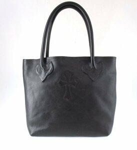 ◆ 美品 CHROME HEARTS / クロムハーツ FSトート クロスパッチ レザートートバッグ 鞄 かばん ブラック 146027