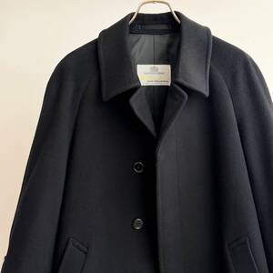 希少《 Mint Condition / Black Wool / 36 REG 》70s 80s 極上品【 AQUASCUTUM 英国製 ビンテージ 黒 ウール バルマカーンコート 】