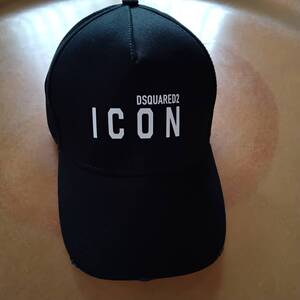 未使用 DSQUARED2 ディースクエアード ICON コットン100％ B/Bキャップ 帽子 メンズ レディース ブラック