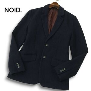 NOID. ノーアイディー 秋冬 ウール ツイード★ スリム アンコン テーラード ジャケット ブレザー Sz.2　メンズ ネイビー　A4T10494_A#N