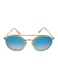 Ray-Ban◆ROUND DOUBLE BRIDGE/サングラス/-/メタル/GLD/BLU/メンズ/RB3647-N