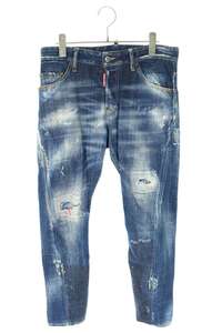 ディースクエアード 20SS S74LB0740 SEXY TWIST JEAN サイズ:44 ダメージリペア加工スキニーデニムパンツ 中古 BS99