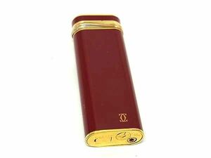 1円 Cartier カルティエ トリニティ 高級ガスライター ローラーガスライター 喫煙グッズ 喫煙具 レッド系×ゴールド系 FD1348