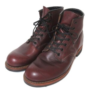 美品 RED WING レッドウィング ベックマン USA製 レザー プレーントゥ ショートブーツ 9011 8D 26cm ブラックチェリー