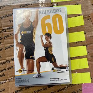 60　★レスミルズ★Lesmills★DVD★CD★中古品★BodyAttack★ボディアタッ60　★英語コレオノート★箱に傷有★汚れあり★再生確認済★3点