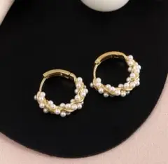 【再入荷】　ピアス　アクセサリー　パール　エレガンス　ゴールド　結婚式