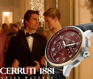 最後1本 チェルッティCERRUTI 1881 新品1円 高級イタリアブランド ブラウンメタリック デュアルタイム セルッティ 日本未発売 メンズ腕時計