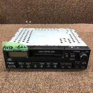 AV12-622 激安 カーステレオ TOYOTA 86120-10450 FUJITSU TEN 121000-8740A101 カセットデッキ FM/AM オーディオ 通電未確認 ジャンク