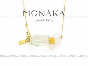 保管品◎６.3万◎monaka jewelry◎ネックレス アクセサリーH.P.FRANCE アメジスト K18ゴールド パール モナカジュエリー 本体のみ