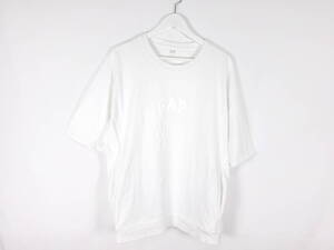 ギャップ GAP Tシャツ 立体ロゴ オーバーサイズ サイドポケット クルーネック 男女兼用 半袖 M ホワイト メンズ レディース 中古 /EV