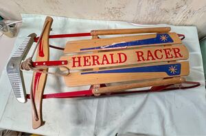 アンティーク木製そり HERALD RACER 約100×58 高さ16 ㎝　１４ー2