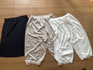 ★未着用新品3点セット！ペチコート　スカート＆パンツ　M☆福助など☆送料185円★