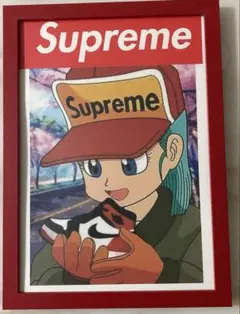 Supreme ステッカー購入でオマージュイラスト　A4フレームプレゼント‼️