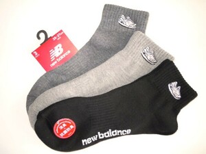 人気再入荷♪1点もの〓new balance〓ニューバランス〓new★スニーカー柄刺繍ソックス3足組★消臭・抗菌防臭〓25-27cm〓新品タグ付