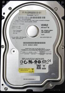 WesternDigital WD400JD ディスク容量:40GB SATA300 HDD 2008年製造 (Cristal DiscInfo 正常) 使用時間 21880H (管:EH128