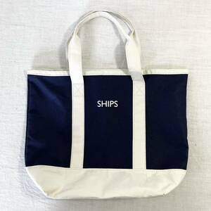 24-9【バッグ】 SHIPS シップス トートバッグ 紺 美品