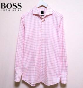 美品 BOSS HUGOBOSS ボス ヒューゴボス カッタウェイカラーシャツ ワイシャツ ドレスシャツ 長袖 トップス 紳士 オールシーズン 大谷翔平