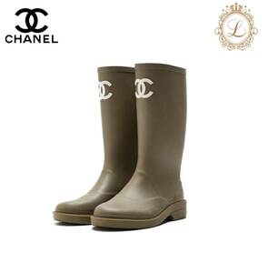 【返品可】CHANEL シャネル ココマーク ラバー レインブーツ サイズ36 ブーツ シューズ 靴 ブランド アパレル 中古 中古品-非常に良い