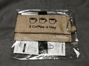 【 ネスカフェ スティック　お弁当バンド 】カラビナ付き　ランチベルト　非売品　3包収納可　NESCAFE