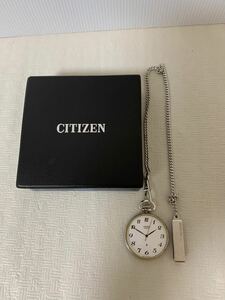 CITIZEN 2830-262905 K シチズン 懐中時計/ホワイト文字盤/部品取り用/裏面 永年勤続20年記念刻印/動作不動/元箱でない/小傷等/ジャンク扱