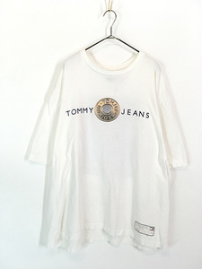 古着 90s USA製 TOMMY JEANS デニム ボタン フォト Tシャツ XXL 古着