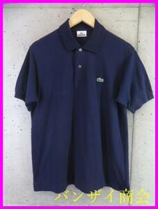 【送料300円可】2160s9◆良品です◆日本製◆LACOSTE ラコステ 半袖ポロシャツ 4/ネイビー紺/Tシャツ/ジャケット/ブルゾン/ゴルフ/コート