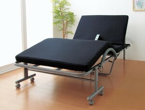 セミダブル電動ベッド　 低反発メッシユ仕様折りたたみリクライニングベッド 　無段階リクライニング　ベット　介護腰痛　ラクラク
