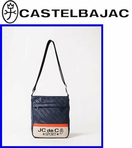 ★\20900〓CASTELBAJACカステルバジャック〓帆布プリント縦ショルダーバッグnavy