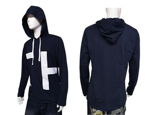 nts-09T3552-Nv-M3 TOMMY HILFIGER トミーヒルフィガー フード付き 長袖Ｔシャツ ロングTシャツ トップス ネイビー/M