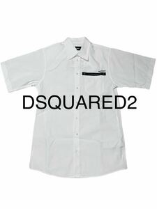 希少モデル★美品★21SS★DSQUARED2★ブラックロゴ★ホワイトシャツ★46★国内正規品