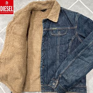 【極美品XXL】冬の最高傑作 DIESEL ディーゼル Gジャン デニムジャケット XXLsize インディゴ 内ボア 抜群の保温性【極暖】紳士の極上品 