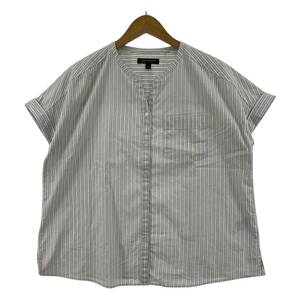 ゆうパケットOK Banana Republic バナナリパブリック ストライプ 半袖シャツ sizeS/ホワイト×ライトブルー